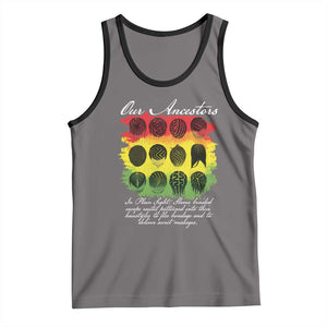 Black History Tank Top Our Ancestors Escape Routes Braids TS09 Deep Heather Black Print Your Wear