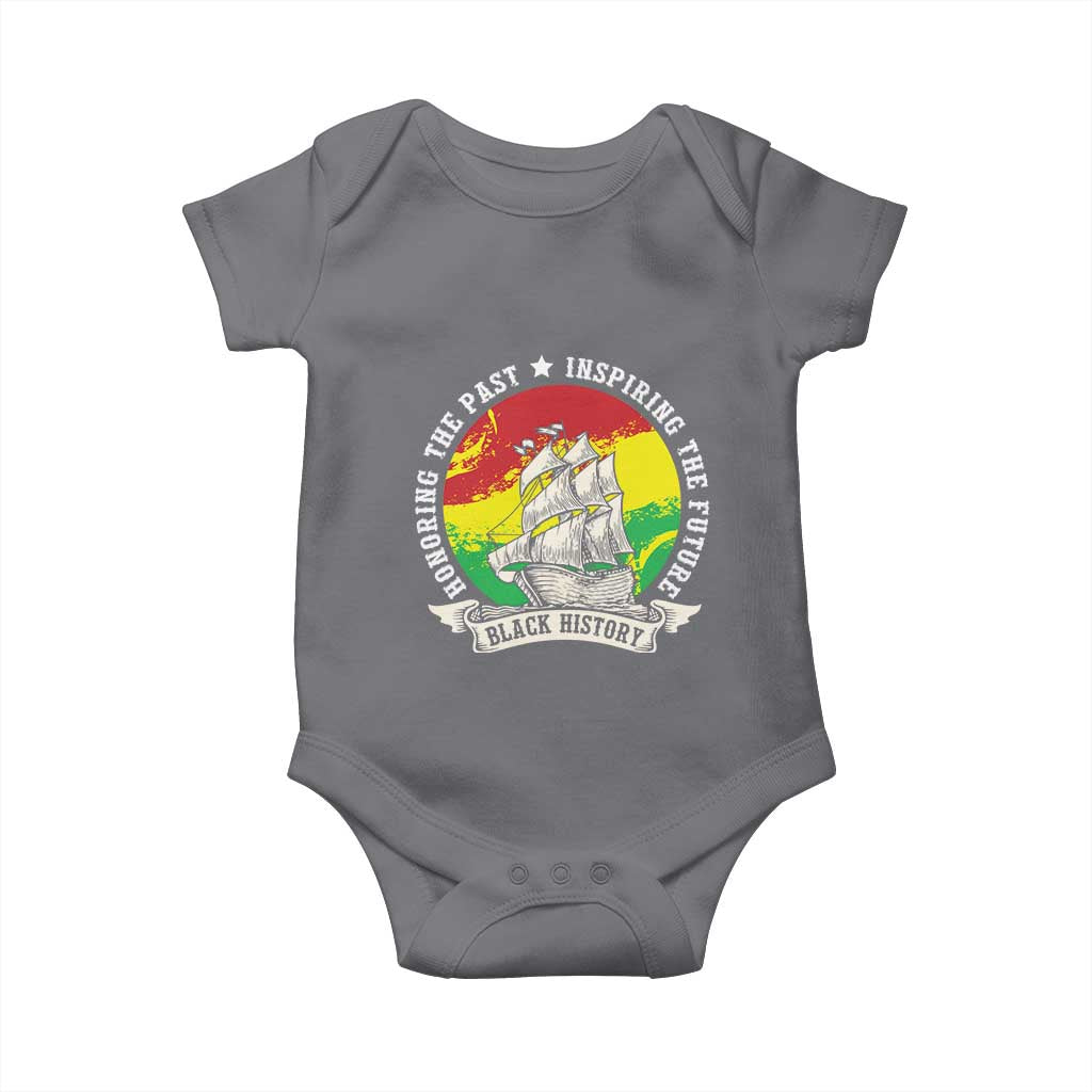 Black History Pride Baby Onesie Honoring The Past Inspiring The Future TS09 Charcoal Print Your Wear