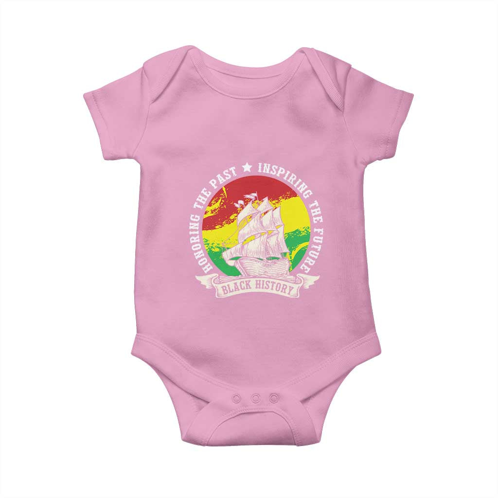 Black History Pride Baby Onesie Honoring The Past Inspiring The Future TS09 Light Pink Print Your Wear