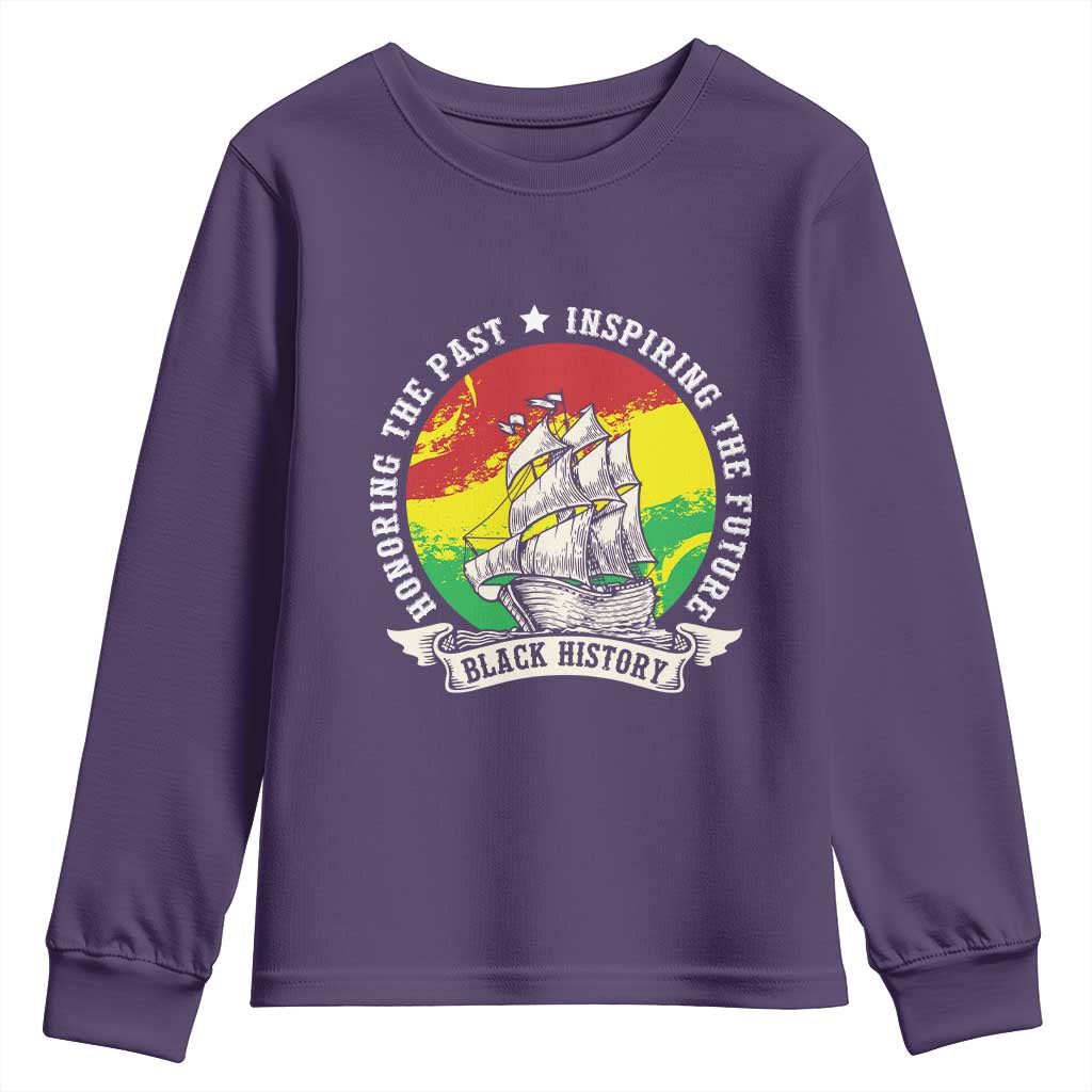 Black History Pride Youth Sweatshirt Honoring The Past Inspiring The Future TS09 Purple Print Your Wear