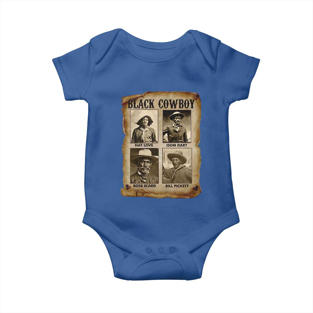 Black Cowboy Baby Onesie African American Legendary Cowboys Black History TS09 Royal Blue Print Your Wear