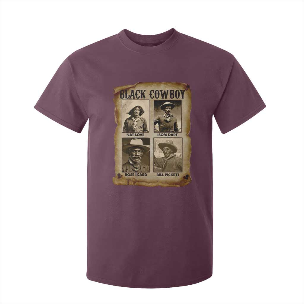 Black Cowboy T Shirt For Kid African American Legendary Cowboys Black History TS09 Maroon Print Your Wear
