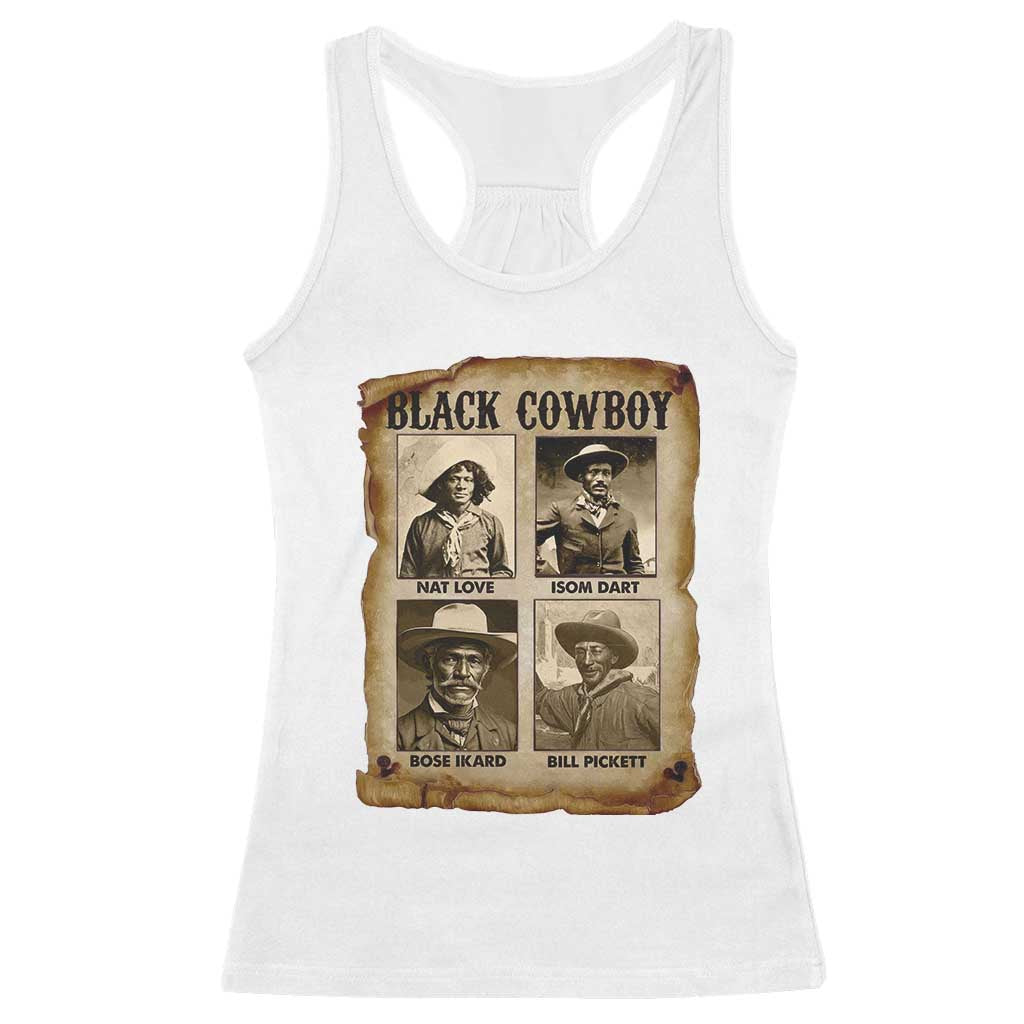 Black Cowboy Racerback Tank Top African American Legendary Cowboys Black History TS09 White Print Your Wear