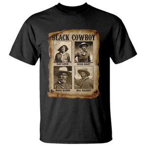 Black Cowboy T Shirt - African American Legendary Cowboys Black History Graphic Tee TS09 Black Print Your Wear