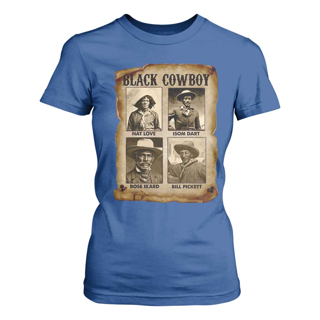 Black Cowboy T Shirt For Women African American Legendary Cowboys Black History TS09 Royal Blue Print Your Wear