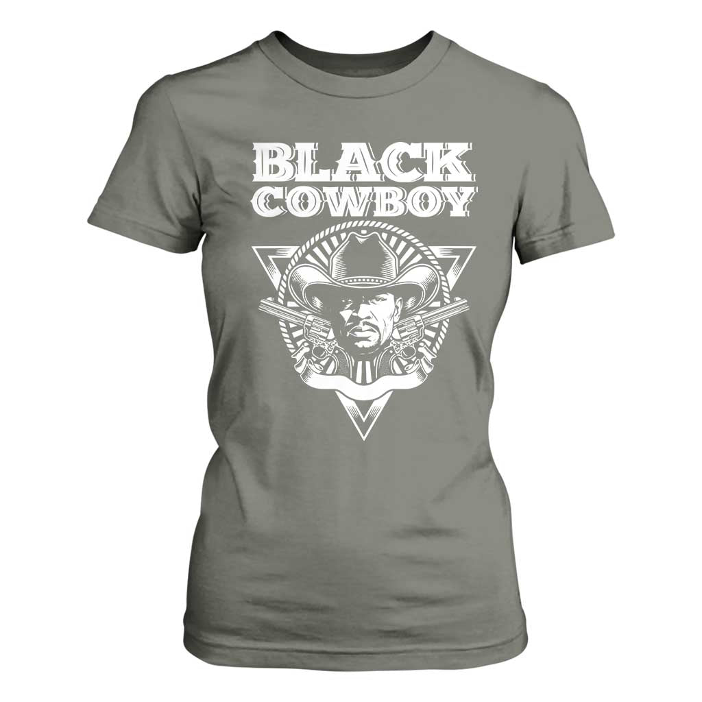 African American Cowboy Black History T Shirt For Women TS09 Military Green Print Your Wear
