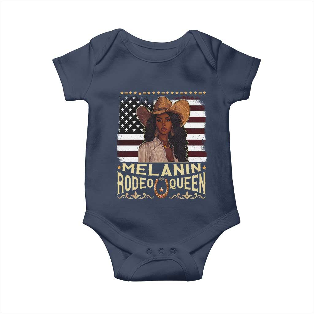 Black Cowgirl Baby Onesie Melanin Rodeo Queen African American TS09 Navy Print Your Wear