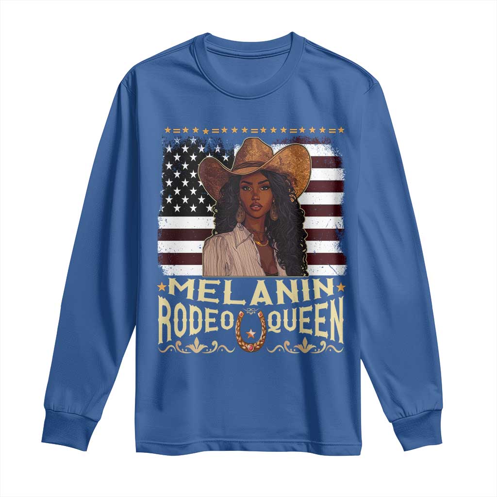 Black Cowgirl Long Sleeve Shirt Melanin Rodeo Queen African American TS09 Royal Blue Print Your Wear