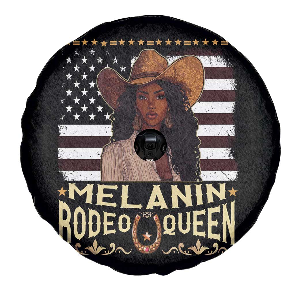 Black Cowgirl Spare Tire Cover Melanin Rodeo Queen African American TS09 Print Your Wear