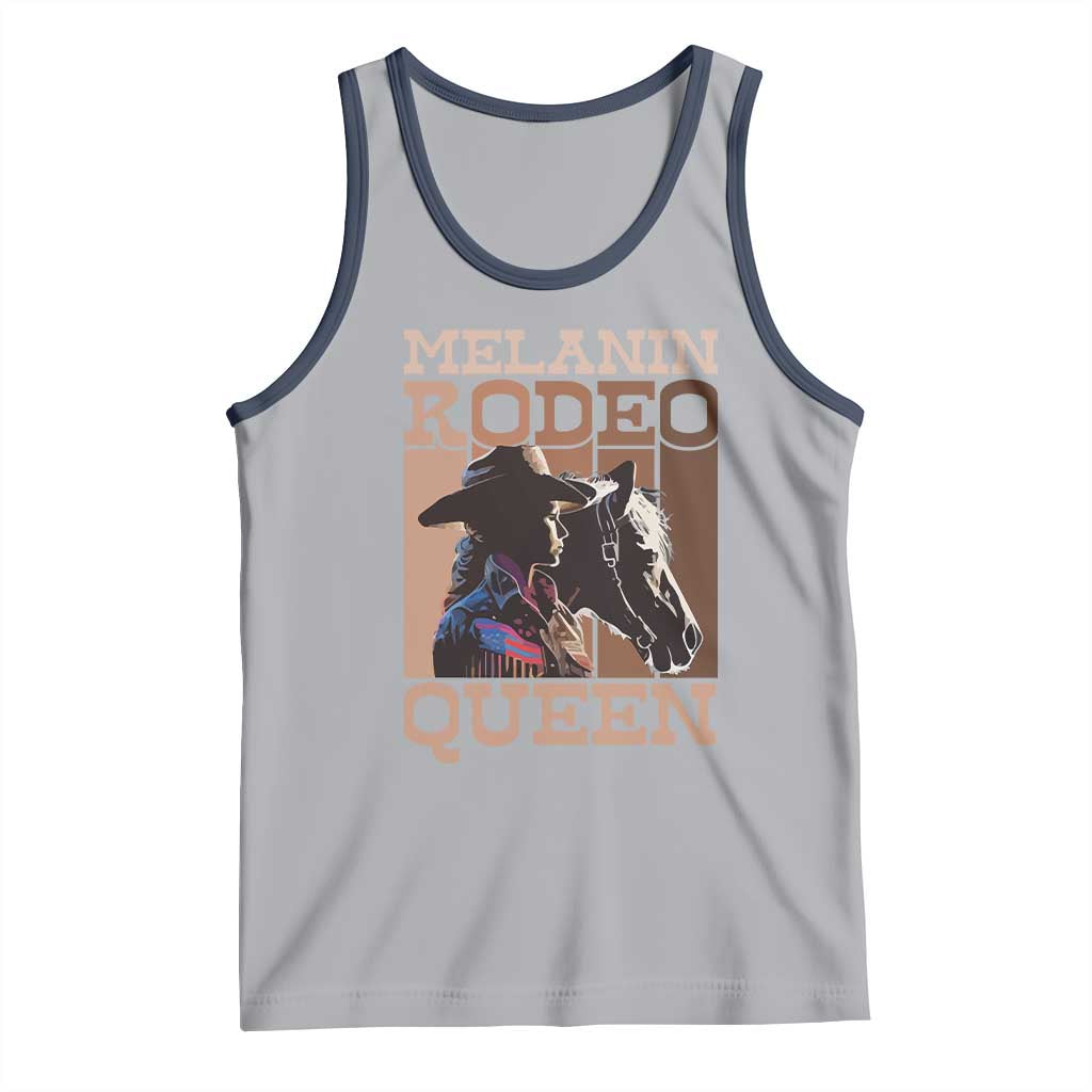 African American Cowgirl Tank Top Melanin Rodeo Queen TS09 Athletic Heather Navy Print Your Wear