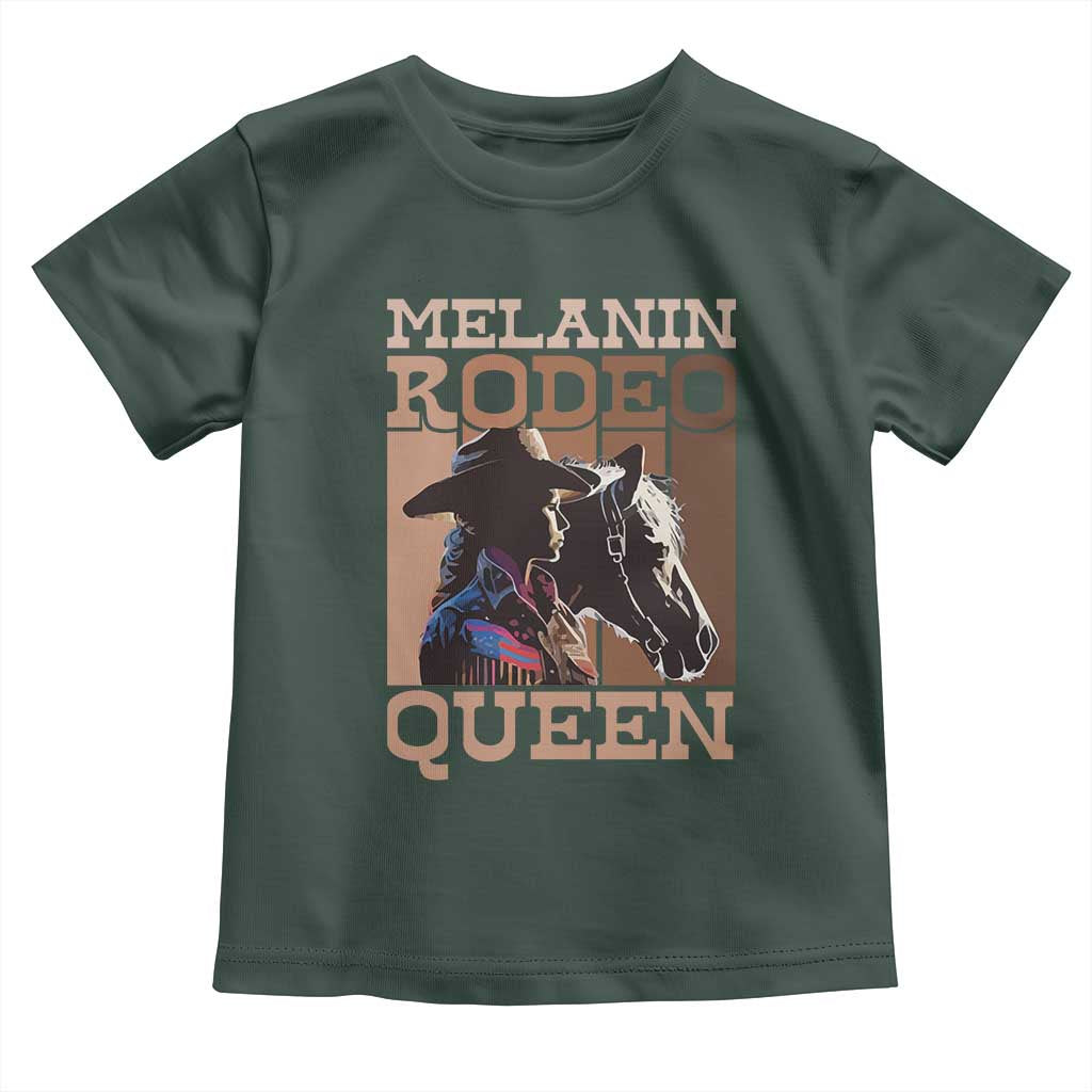 African American Cowgirl Toddler T Shirt Melanin Rodeo Queen TS09 Dark Forest Green Print Your Wear