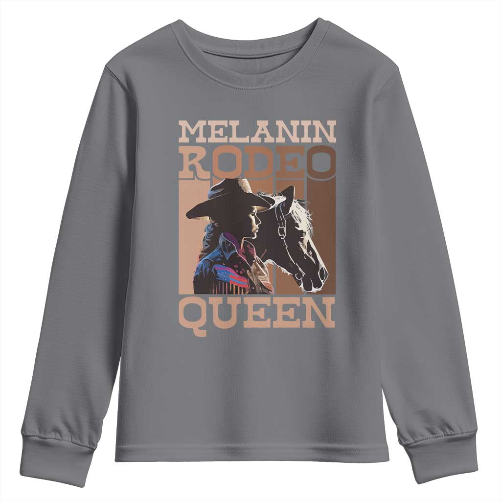 African American Cowgirl Youth Sweatshirt Melanin Rodeo Queen TS09 Charcoal Print Your Wear