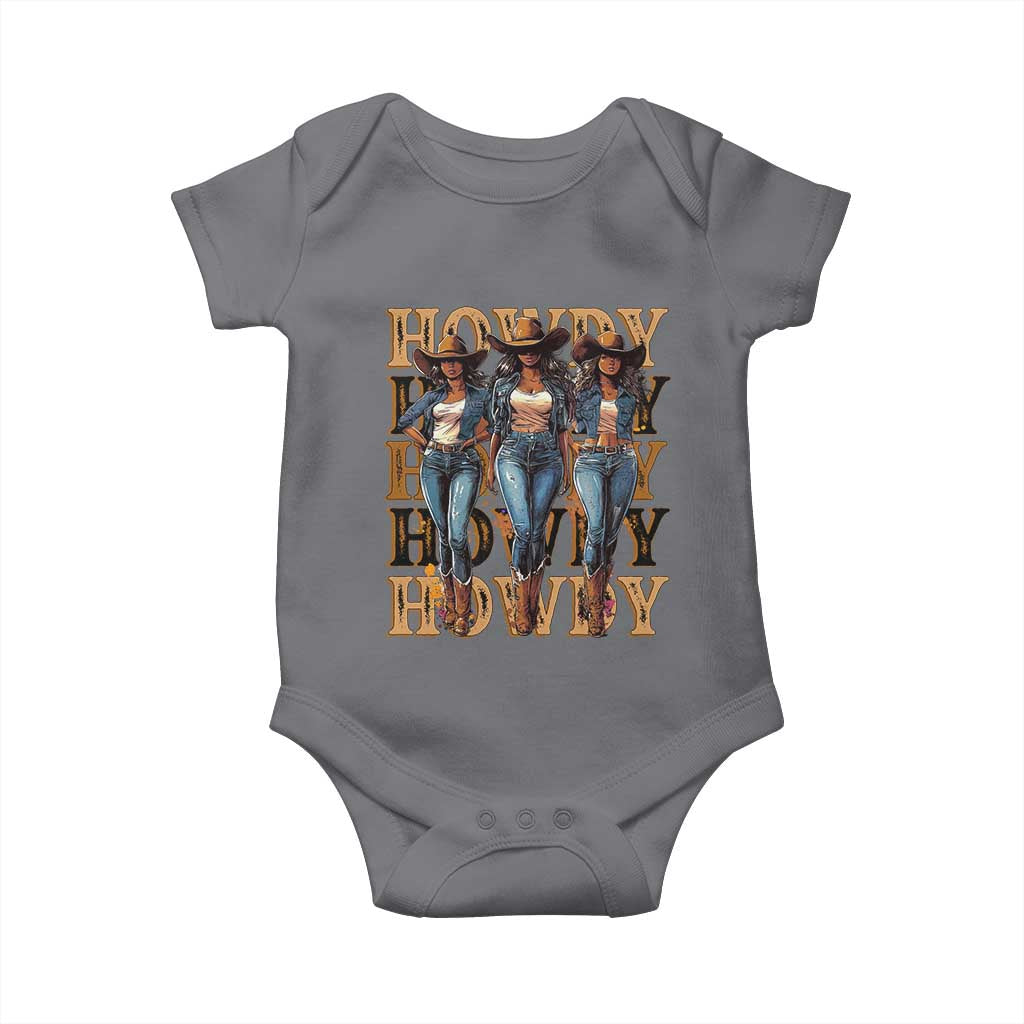Black Cowgirl Baby Onesie Howdy Melanin Rodeo Queen TS09 Charcoal Print Your Wear
