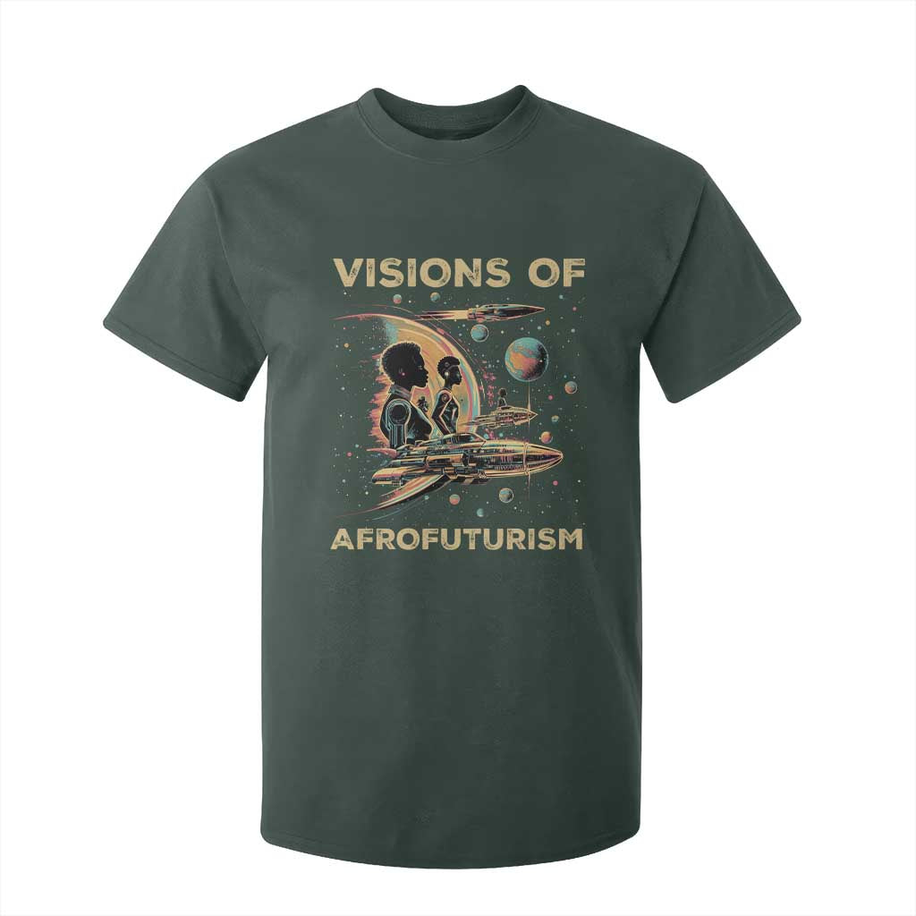 Visions Of Afrofuturism African American T Shirt For Kid Black History And Future TS09 Dark Forest Green Print Your Wear