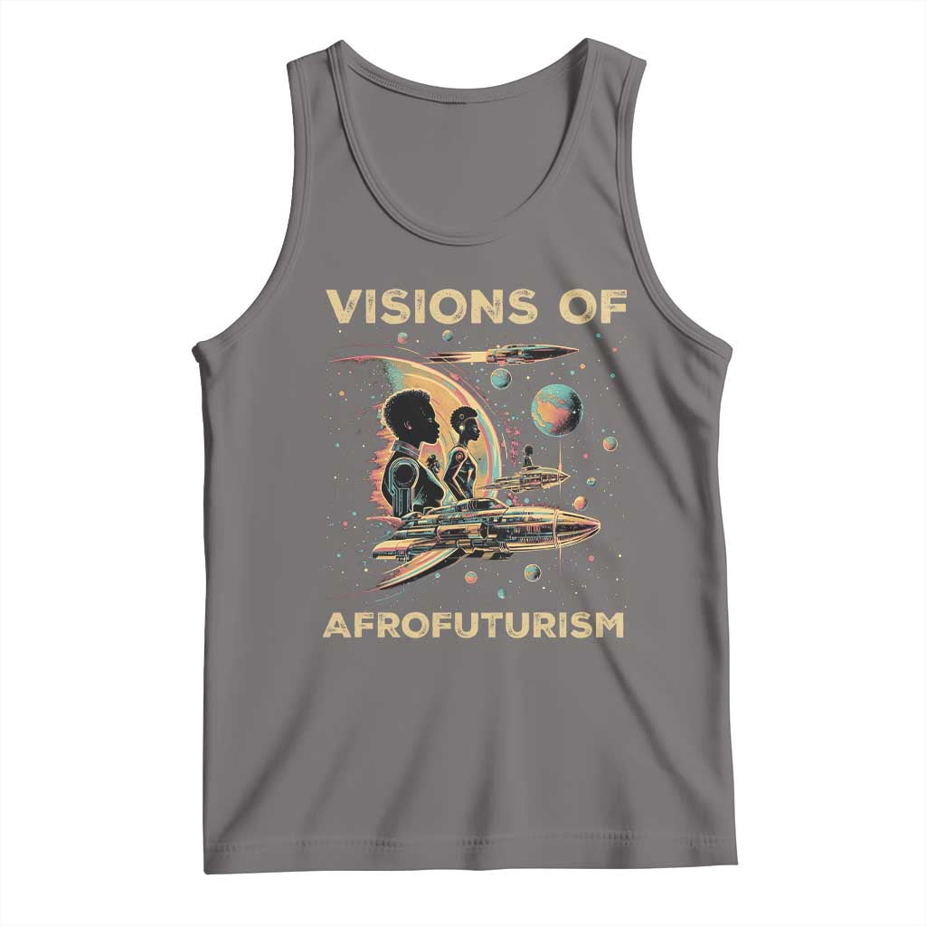 Visions Of Afrofuturism African American Tank Top Black History And Future TS09 Deep Heather Print Your Wear