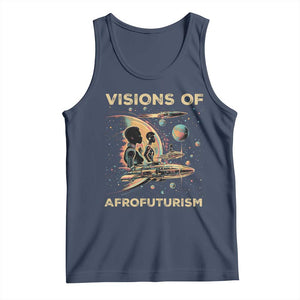 Visions Of Afrofuturism African American Tank Top Black History And Future TS09 Navy Print Your Wear