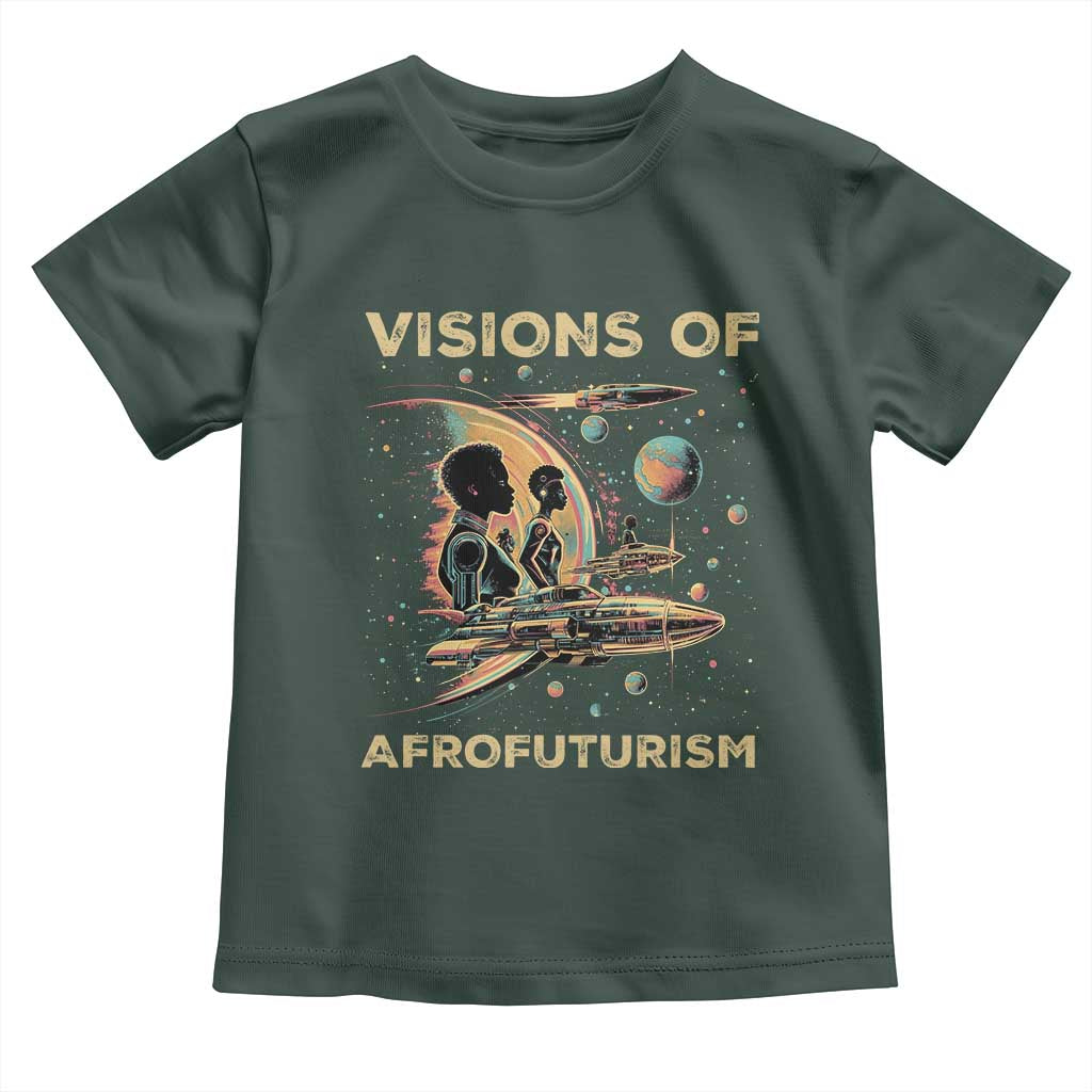 Visions Of Afrofuturism African American Toddler T Shirt Black History And Future TS09 Dark Forest Green Print Your Wear