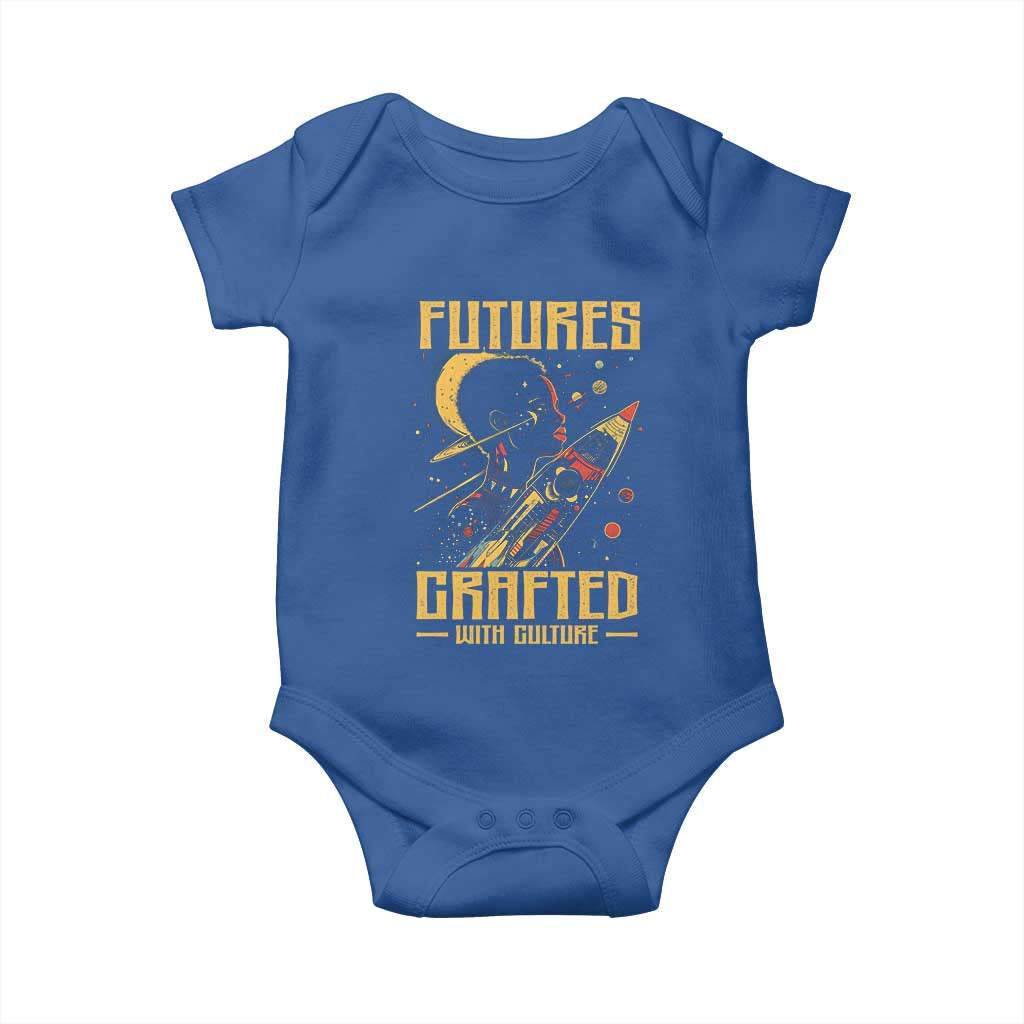 Afrofuturism African American Baby Onesie Futures Crafted With Culture TS09 Royal Blue Print Your Wear