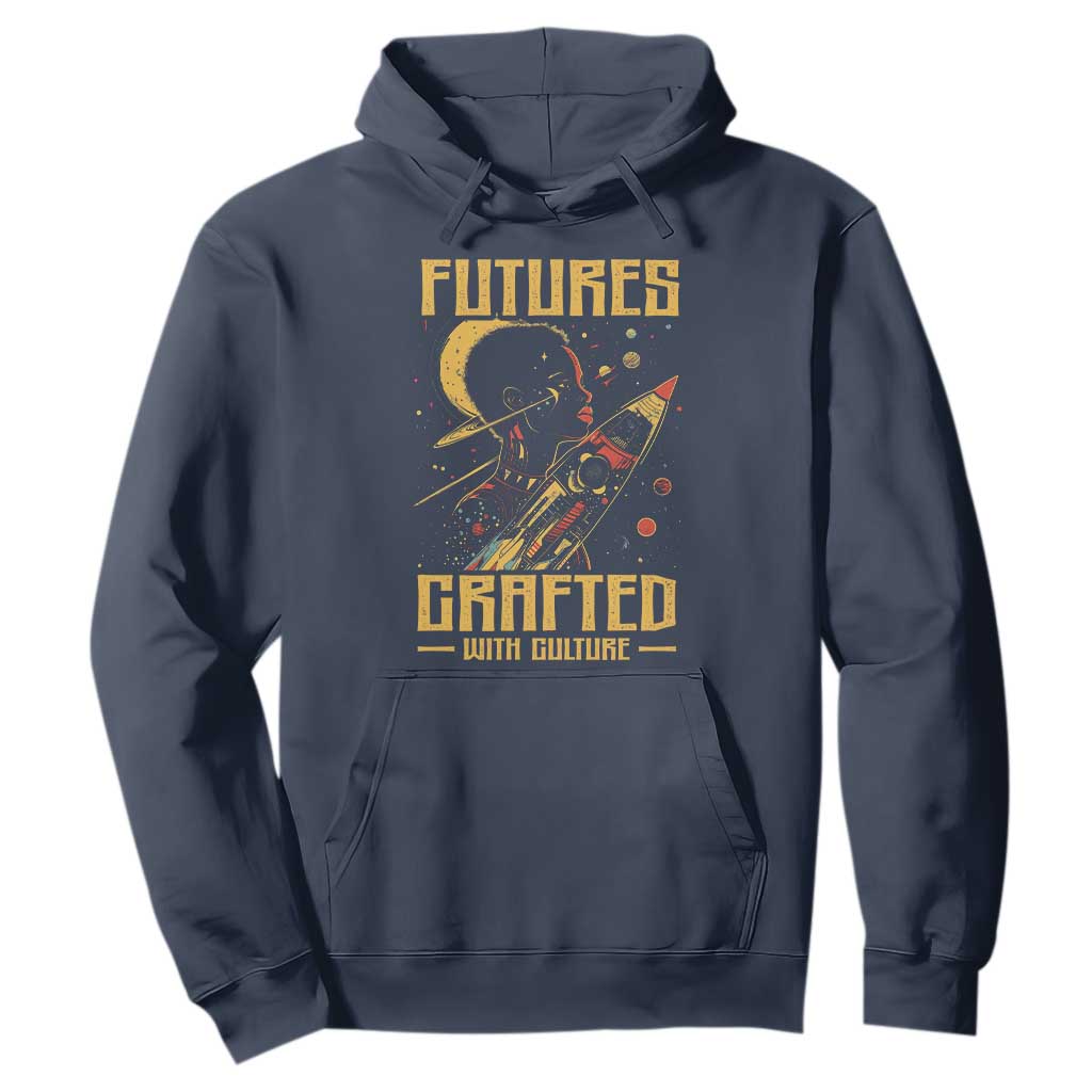 Afrofuturism African American Hoodie Futures Crafted With Culture TS09 Navy Print Your Wear