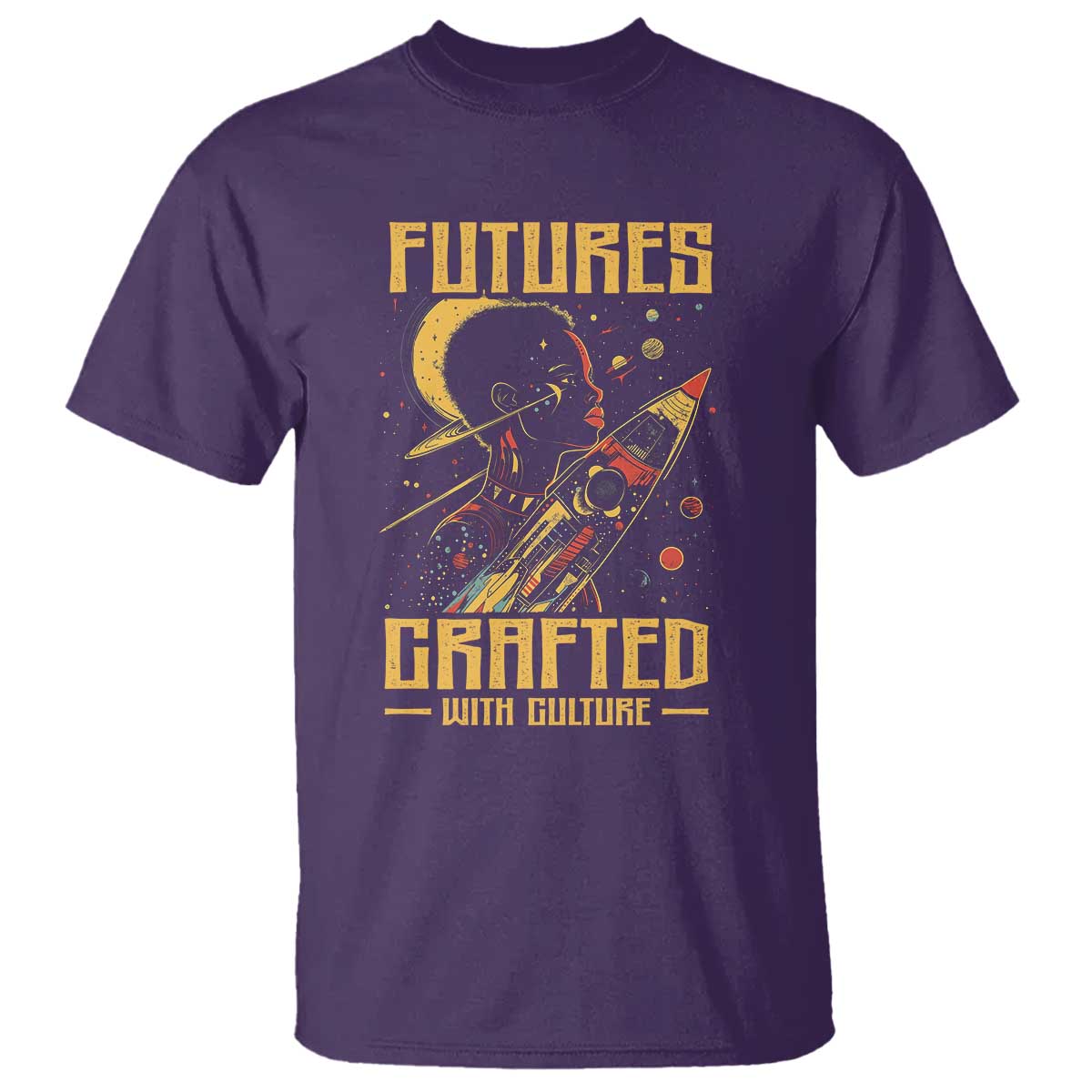 Afrofuturism African American T Shirt Futures Crafted With Culture TS09 Purple Print Your Wear