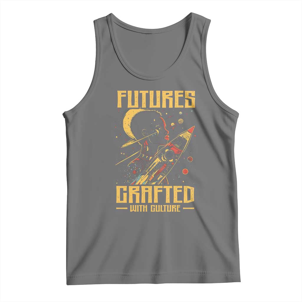 Afrofuturism African American Tank Top Futures Crafted With Culture TS09 Black Heather Print Your Wear