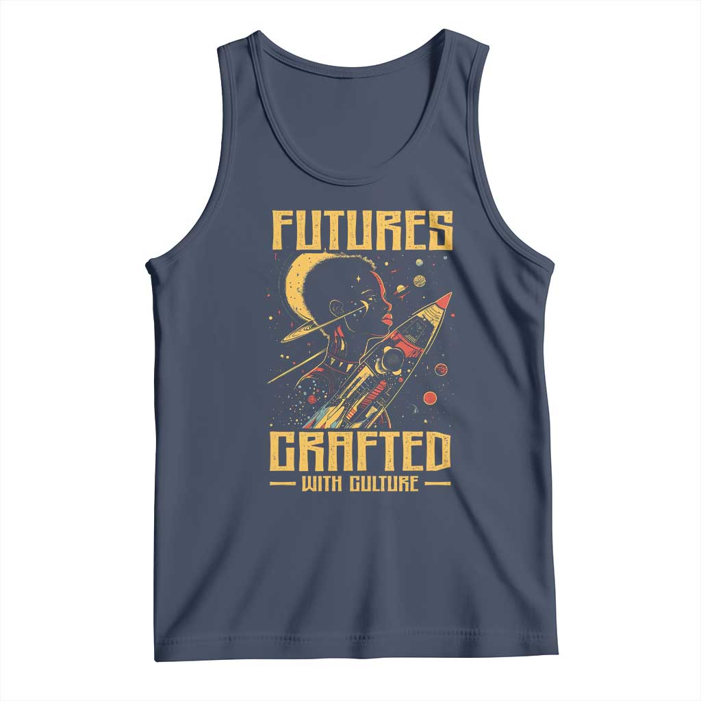 Afrofuturism African American Tank Top Futures Crafted With Culture TS09 Navy Print Your Wear