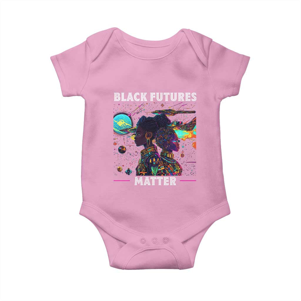 Afrofuturism African American Baby Onesie Black Futures Matter TS09 Light Pink Print Your Wear