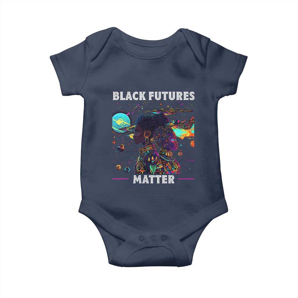 Afrofuturism African American Baby Onesie Black Futures Matter TS09 Navy Print Your Wear