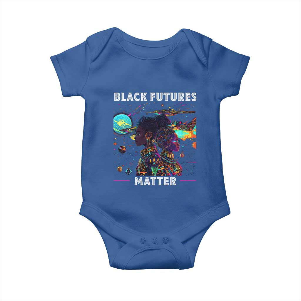 Afrofuturism African American Baby Onesie Black Futures Matter TS09 Royal Blue Print Your Wear
