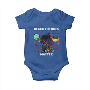 Afrofuturism African American Baby Onesie Black Futures Matter TS09 Royal Blue Print Your Wear