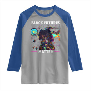 Afrofuturism African American Raglan Shirt Black Futures Matter TS09 Sport Gray Royal Print Your Wear