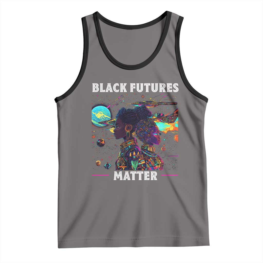 Afrofuturism African American Tank Top Black Futures Matter TS09 Deep Heather Black Print Your Wear
