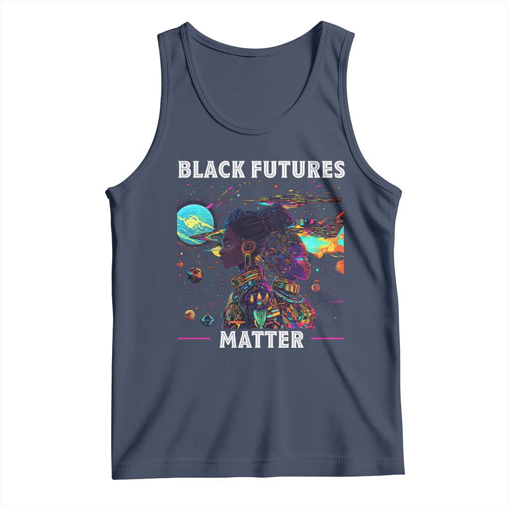 Afrofuturism African American Tank Top Black Futures Matter TS09 Navy Print Your Wear