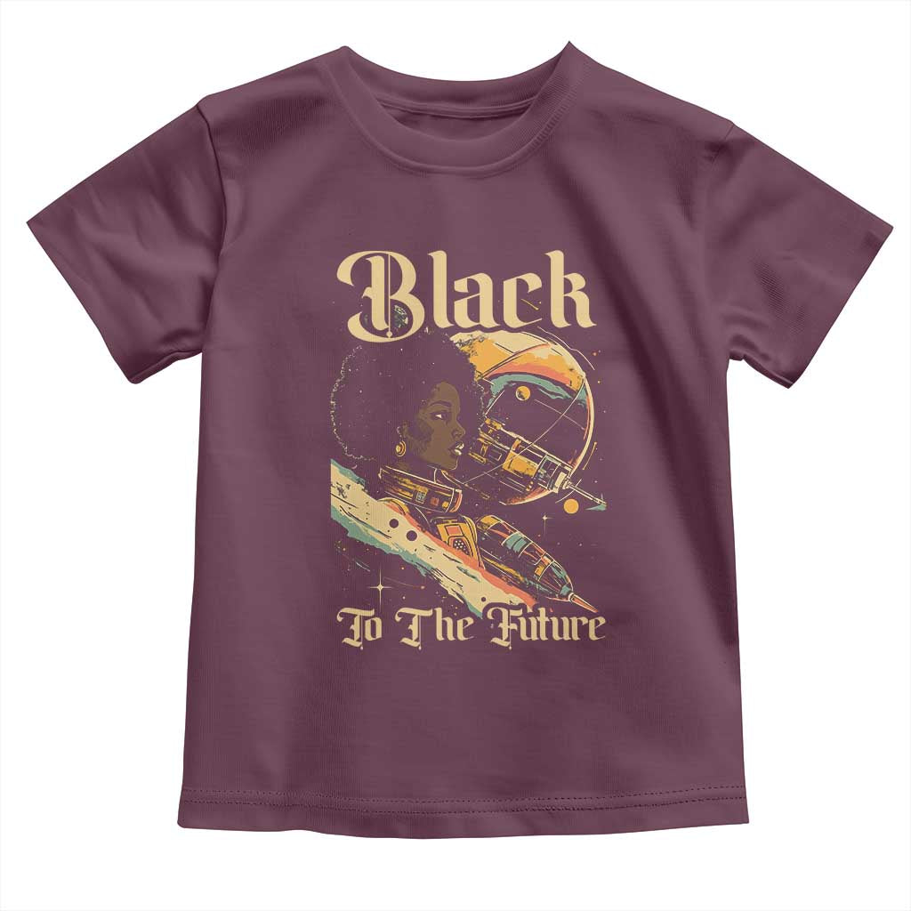 Afrofuturism African American Toddler T Shirt Black To The Future TS09 Maroon Print Your Wear