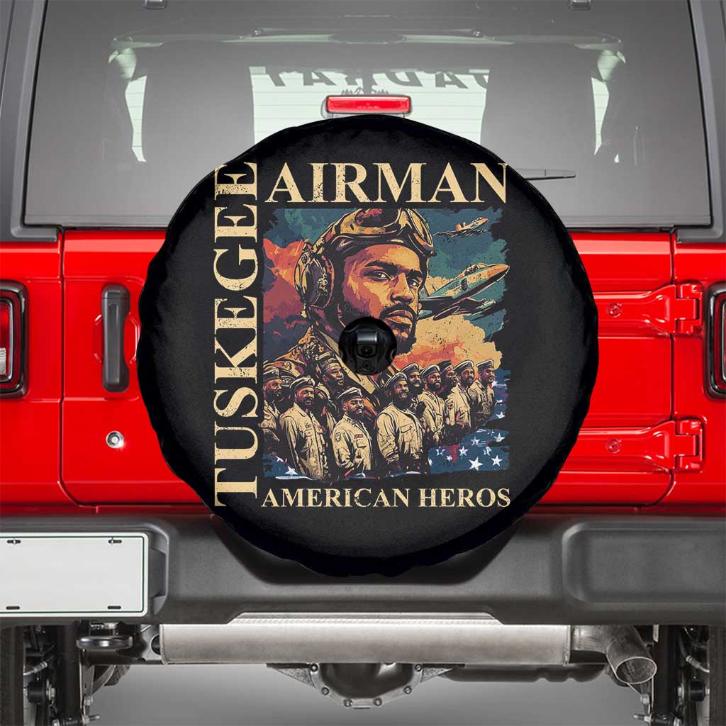 Tuskegee Airman Spare Tire Cover American Heroes US Pilots Black History TS09 Black Print Your Wear