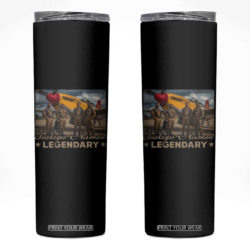 Tuskegee Airman Skinny Tumbler Legendary US Pilots Black History TS09 Black Print Your Wear