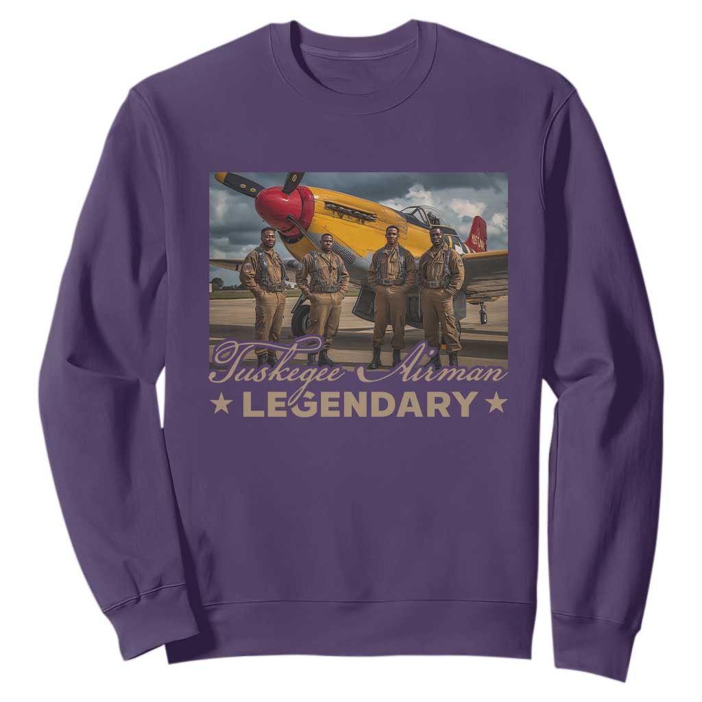 Tuskegee Airman Sweatshirt Legendary US Pilots Black History TS09 Purple Print Your Wear