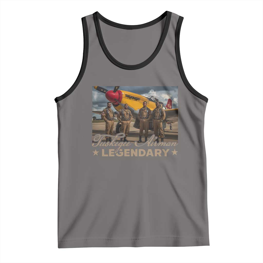Tuskegee Airman Tank Top Legendary US Pilots Black History TS09 Deep Heather Black Print Your Wear