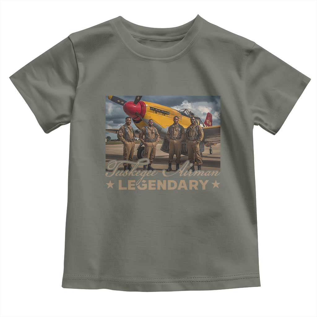 Tuskegee Airman Toddler T Shirt Legendary US Pilots Black History TS09 Military Green Print Your Wear