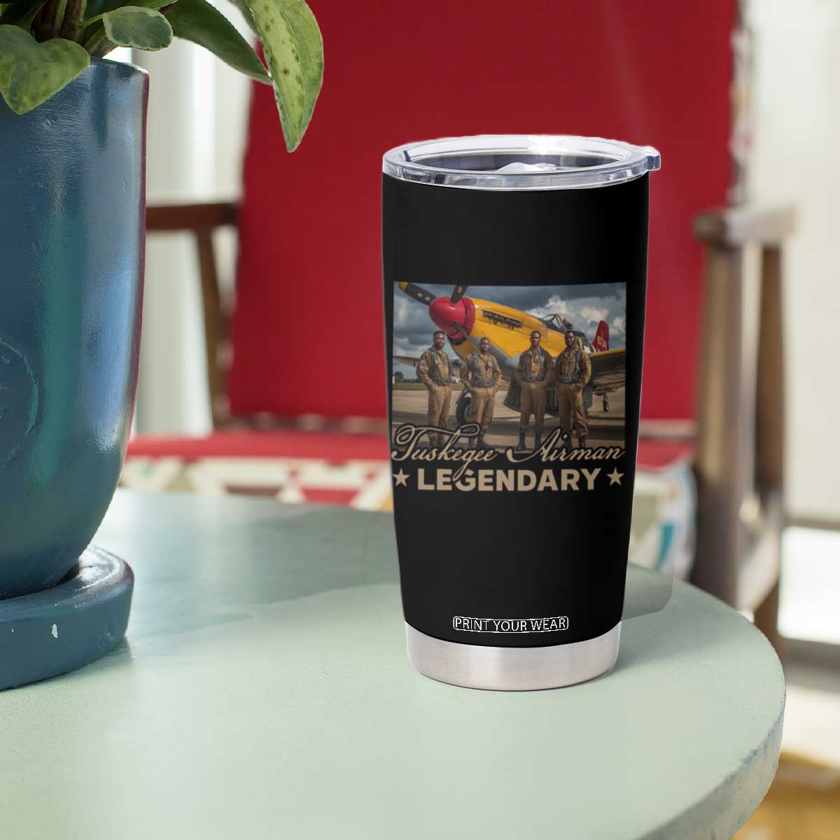 Tuskegee Airman Tumbler Cup Legendary US Pilots Black History TS09 Print Your Wear