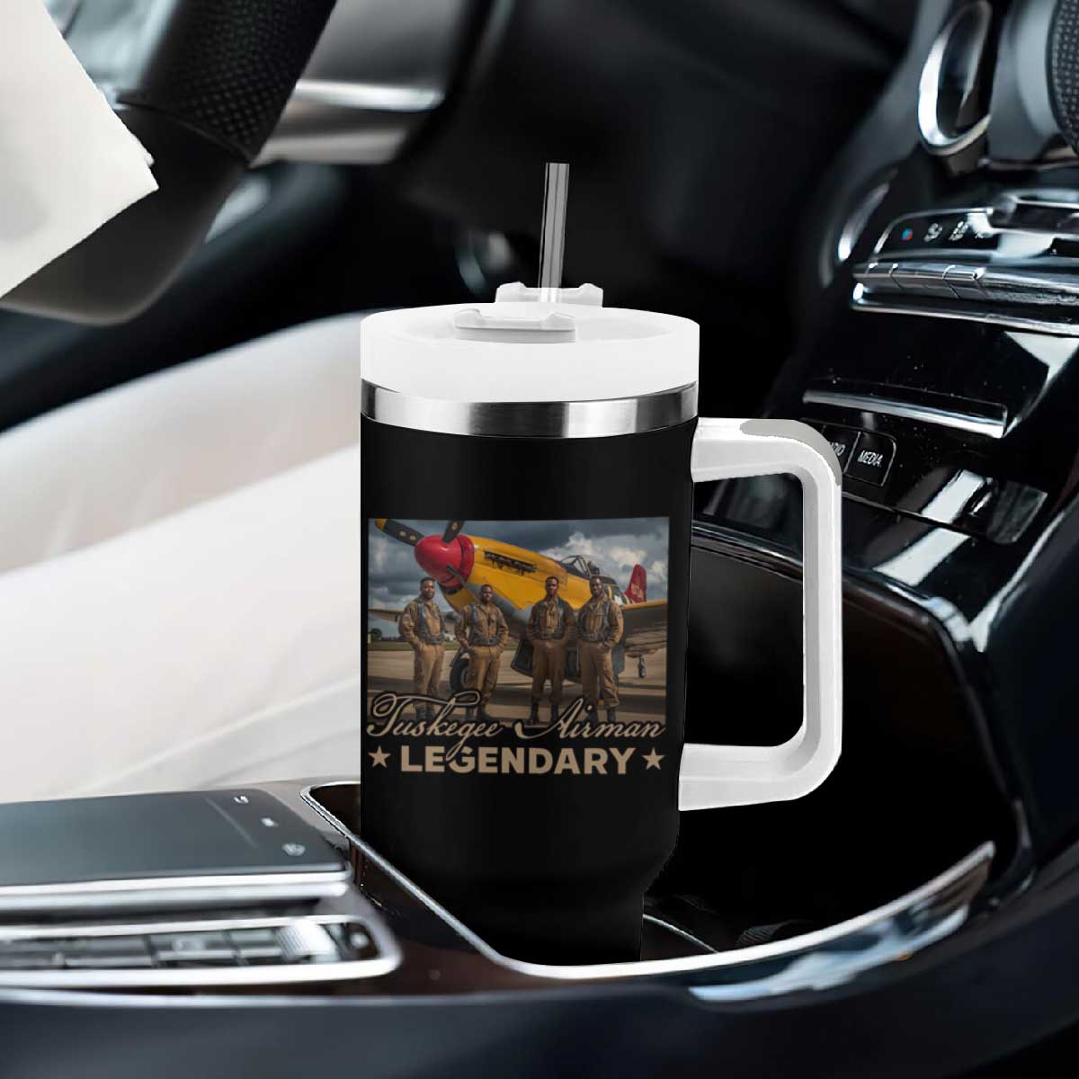 Tuskegee Airman Tumbler With Handle Legendary US Pilots Black History TS09 Print Your Wear