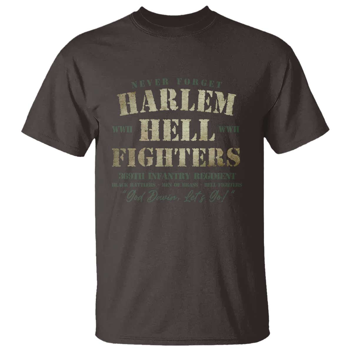 Harlem Hellfighters T Shirt American Black History Military Soldiers TS09 Dark Chocolate Print Your Wear