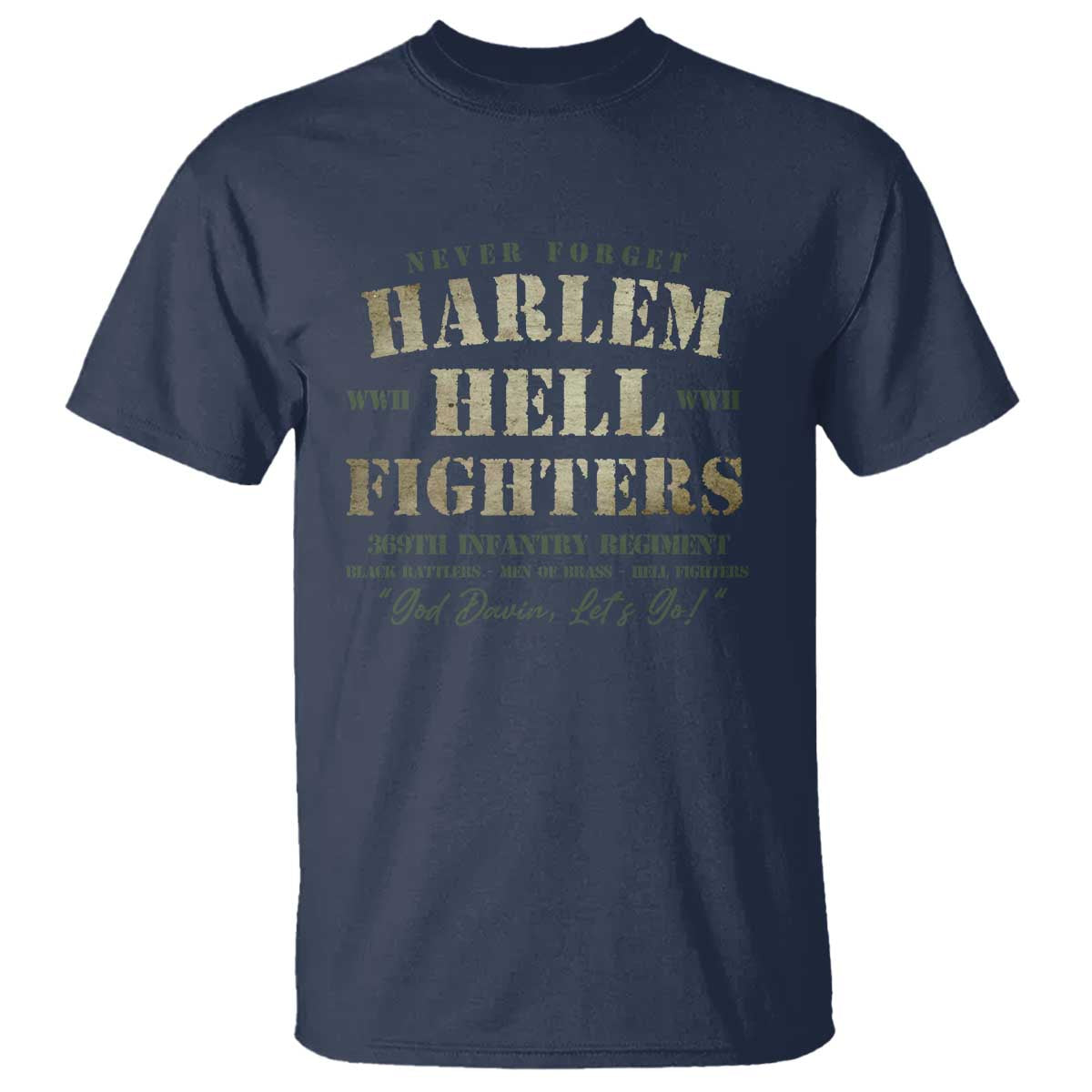 Harlem Hellfighters T Shirt American Black History Military Soldiers TS09 Navy Print Your Wear