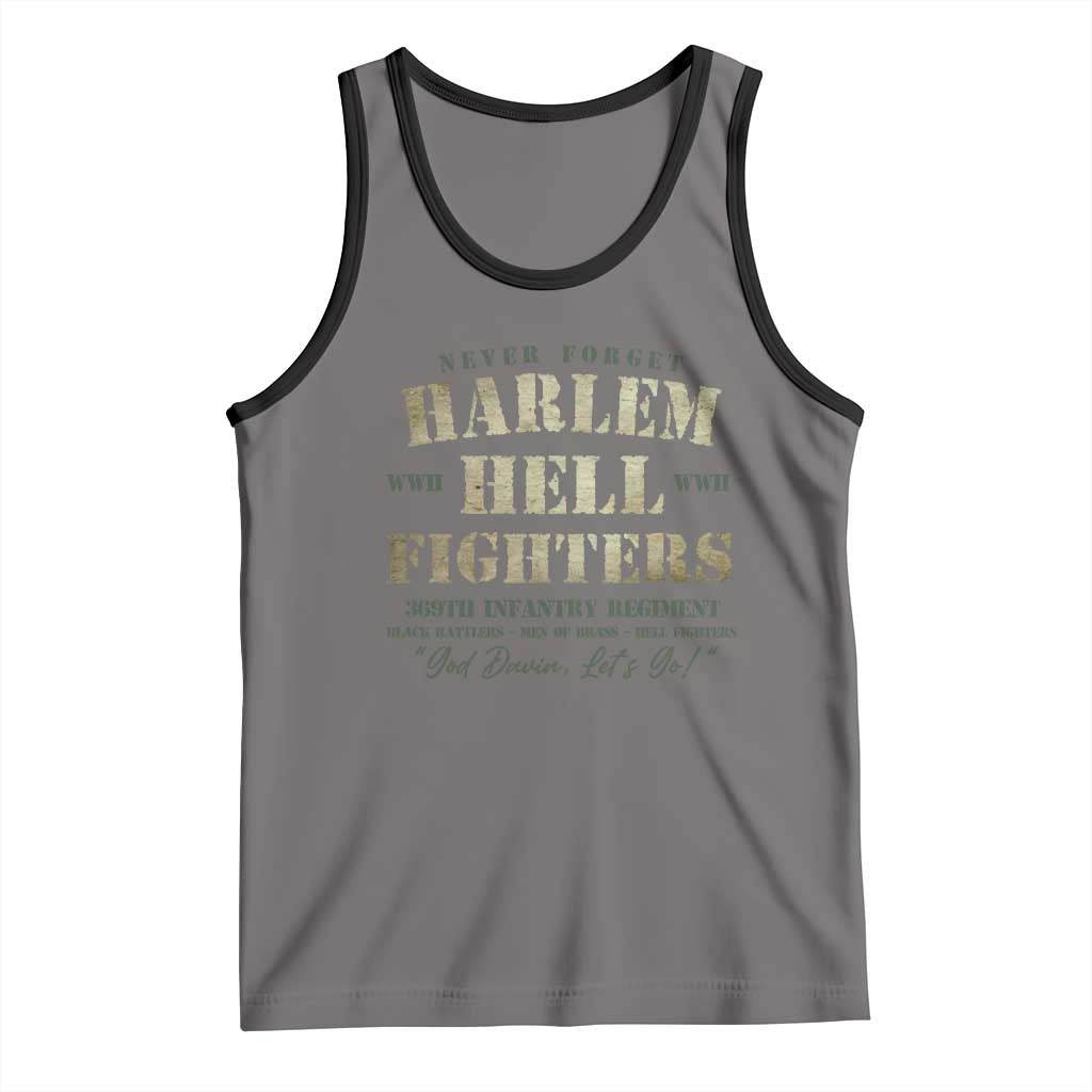 Harlem Hellfighters Tank Top American Black History Military Soldiers TS09 Deep Heather Black Print Your Wear