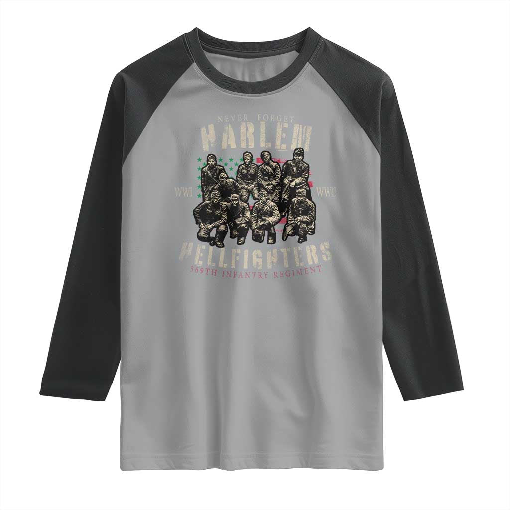 Harlem Hellfighters Raglan Shirt American Military Soldiers Black History TS09 Sport Gray Black Print Your Wear