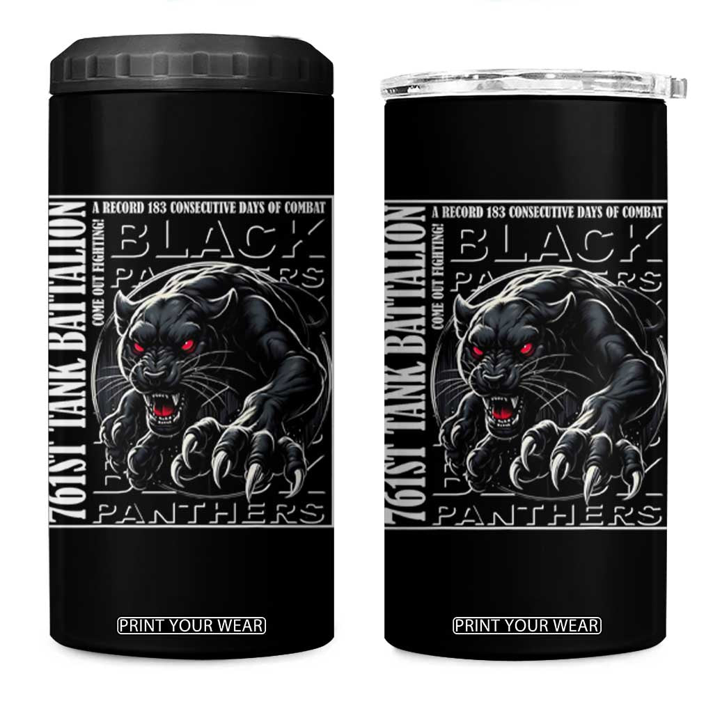 Black Panther Party 4 in 1 Can Cooler Tumbler 761st Tank Battalion Black History TS09 One Size: 16 oz Black Print Your Wear