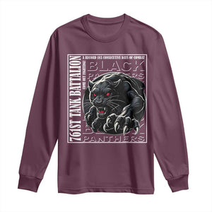 Black Panther Party Long Sleeve Shirt 761st Tank Battalion Black History TS09 Maroon Print Your Wear