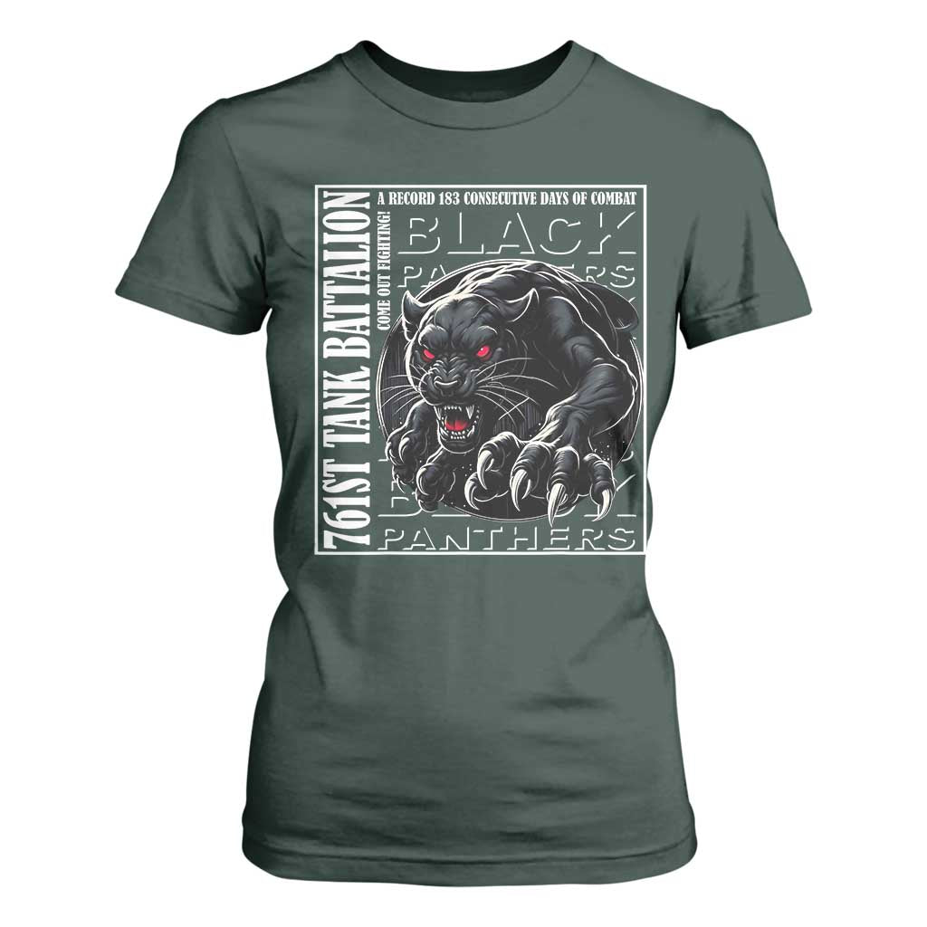 Black Panther Party T Shirt For Women 761st Tank Battalion Black History TS09 Dark Forest Green Print Your Wear