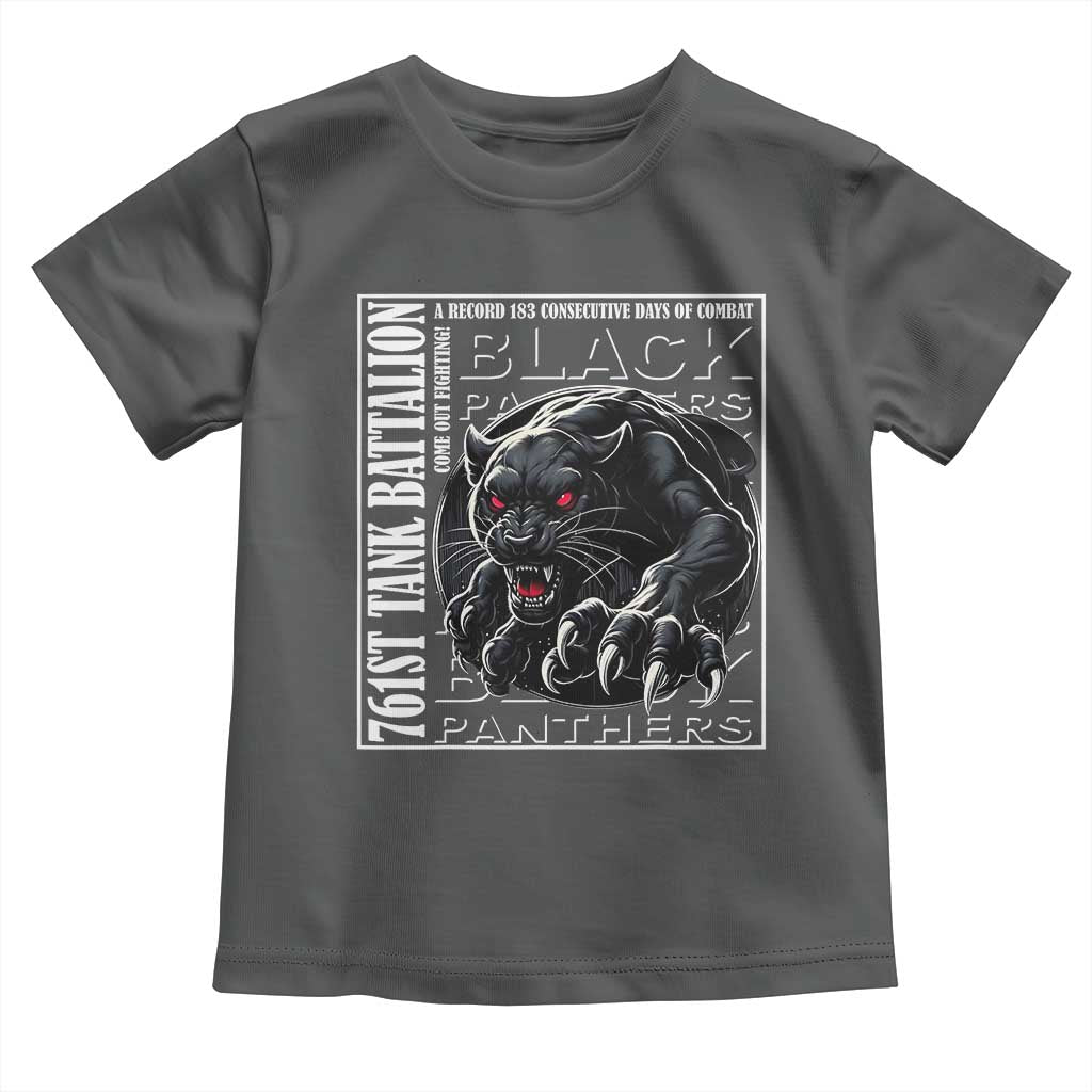 Black Panther Party Toddler T Shirt 761st Tank Battalion Black History TS09 Dark Heather Print Your Wear