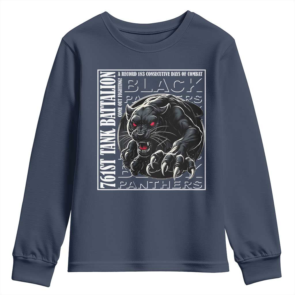 Black Panther Party Youth Sweatshirt 761st Tank Battalion Black History TS09 Navy Print Your Wear